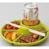 Plastic Plate with Drink and Cutlery Holder