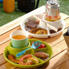 Plastic Plate with Drink and Cutlery Holder